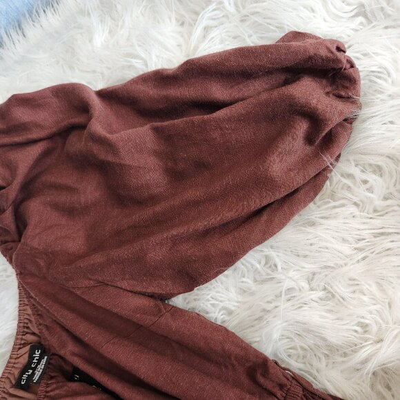 City Chic Dress Women's Small 16W Linen Blend Tiered Summer Breeze NWT - Picture 14 of 16